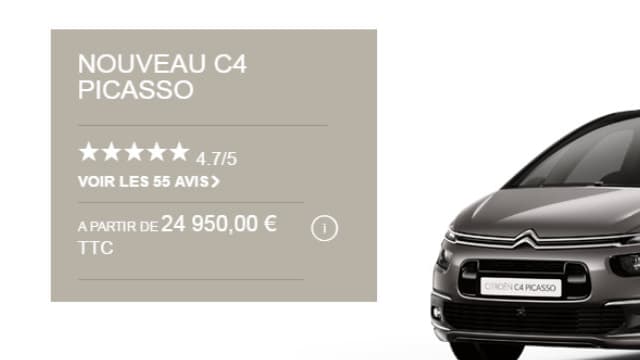 Citroën propose à ses clients de noter leurs concessionnaires ou leur nouveau véhicule pour publier ensuite les avis directement sur son site internet.