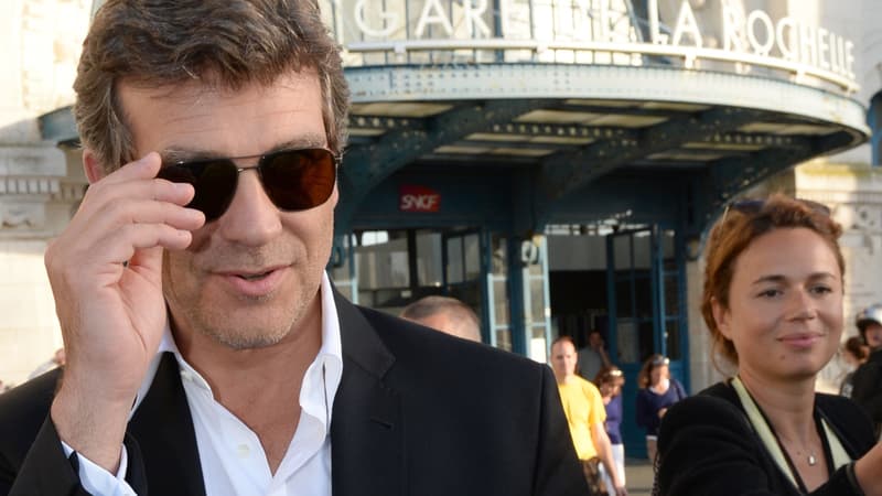Arnaud Montebourg, le 29 août, à son arrivée à l'université d'été de la Rochelle, quelques jours après son départ du gouvernement Valls.