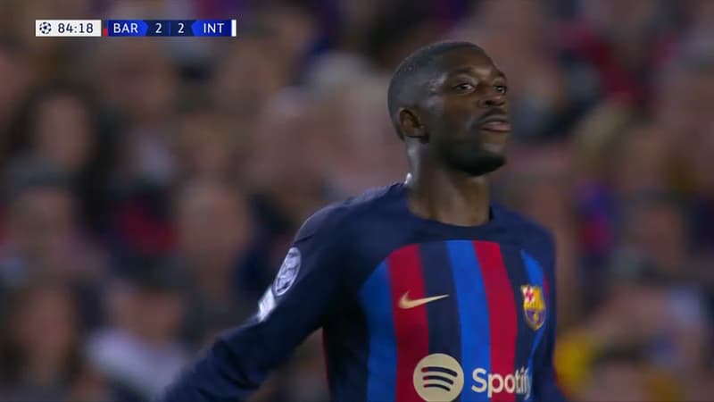 Barça-Inter: l'image de Dembélé en train d’insulter Barella au moment de son remplacement