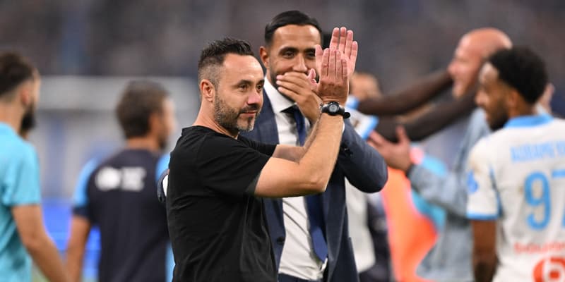Roberto De Zerbi et Medhi Benatia avec l'OM en septembre 2025