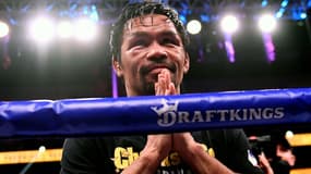Le Philippin Manny Pacquiao après sa défaite contre le Cubain Yordenis Ugas le 21 août 2021 à Las Vegas
