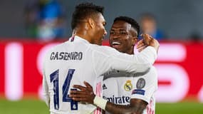 Casemiro et Vinicius Jr, à Madrid le 6 avril 2021