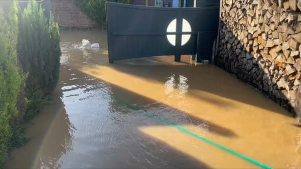 Une maison de Blendecques inondées ce mardi 7 novembre 2023.