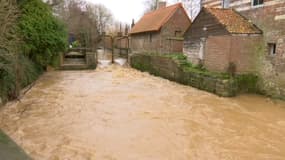 La commune de Thérouanne (Pas-de-Calais) est de nouveau touchée par des inondations le 1er janvier 2024.