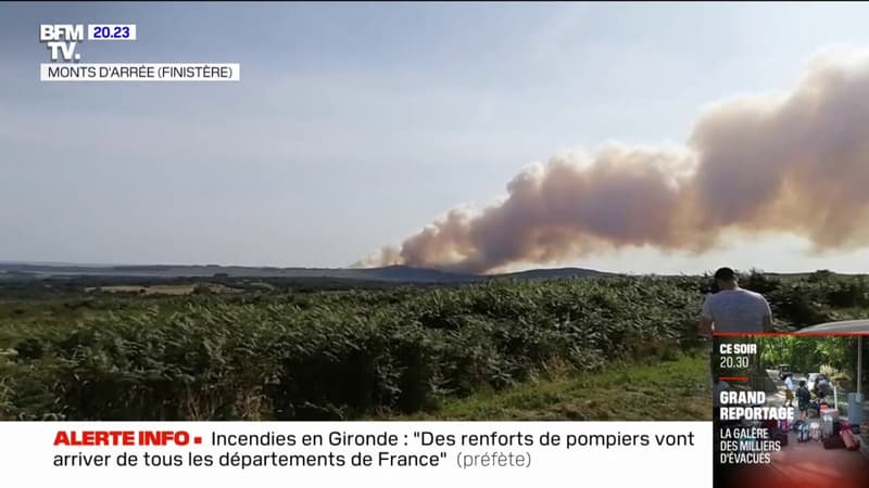 Finistère: un incendie s'est déclaré en début d'après-midi au coeur des Monts d'Arrée, et a déjà parcouru 150 hectares