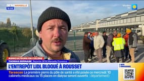 Agriculteurs en colère: l'entrepôt Lidl bloqué à Rousset