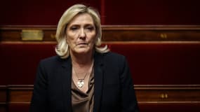 La cheffe des députés du RN, Marine Le Pen, à l'Assemblée nationale le 22 janvier 2025 