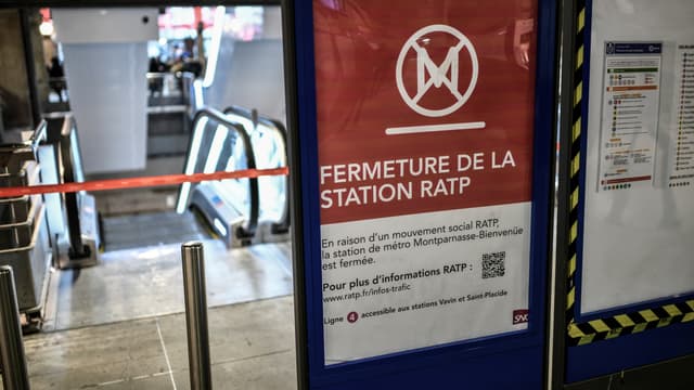 Une station de métro fermée (photo d'illustration)