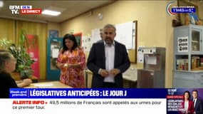 Alexis Corbière et Raquel Garrido (DVG) votent à Bagnolet