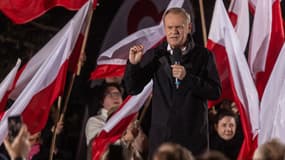 L'ancien chef du Conseil européen et leader de l'opposition, Donald Tusk, le 9 octobre à Varsovie.