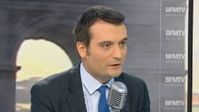 Le vice-président du FN Florian Philippot qur le plateau de BFMTV, le 30 décembre 2013