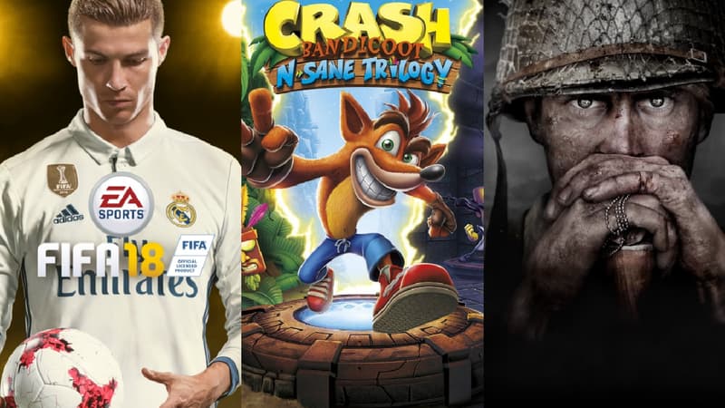 "FIFA 18", "Crash Bandicoot N Sane Trilogy" ou "Call of Duty: World War II" font partie des jeux vidéo incontournables à offrir à Noël