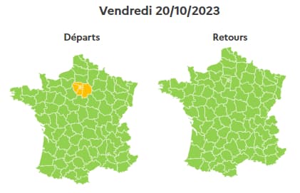 Bison Futé prévoit une journée orange dans le sens des départs en Ile-de-France.