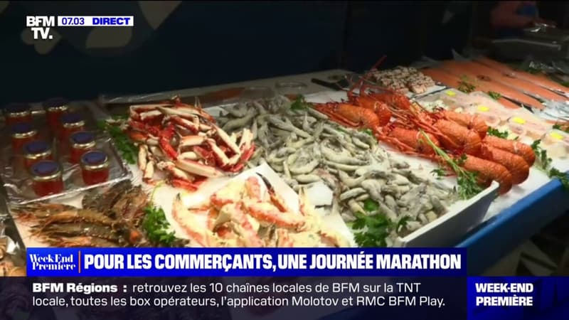 Au marché de Saint-Germain-en-Laye, les commerçants se préparent à une journée marathon 