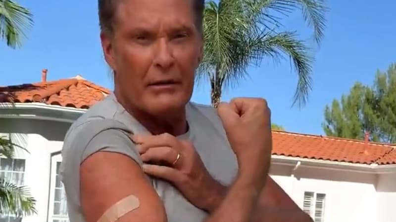 L'acteur américain David Hasselhoff dans la campagne de vaccination allemande. 
