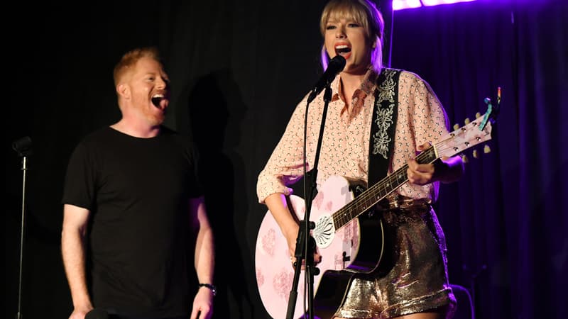 Taylor Swift et Jesse Tyler Ferguson vendredi soir, au Stonewall Inn.