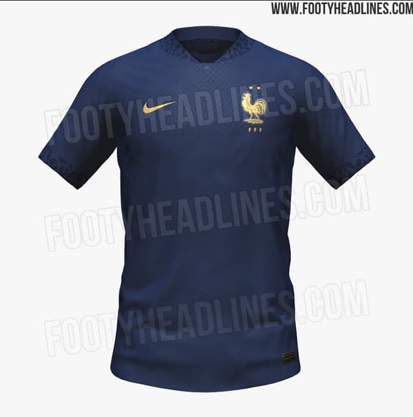 Le maillot des Bleus pour la Coupe du monde 2022, selon Footy Headlines