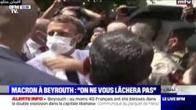 Une foule de libanais à la rencontre d'Emmanuel Macron à Beyrouth