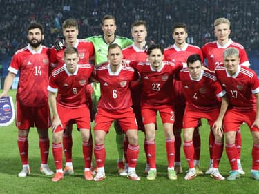 La sélection russe avant un match contre l'Ouzbekistan le 20 novembre