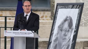 Jean Castex lors d'une cérémonie en hommage à Stéphanie Monferme, le 30 avril 2021 à Rambouillet