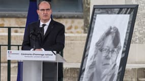 Jean Castex lors d'une cérémonie en hommage à Stéphanie Monferme, le 30 avril 2021 à Rambouillet