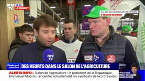 "On n'est pas là pour se bagarrer, mais pour discuter": Jean Lefevre (membre de la FDSEA de l'Oise) dénonce la présence des CRS en surnombre au Salon de l'agriculture