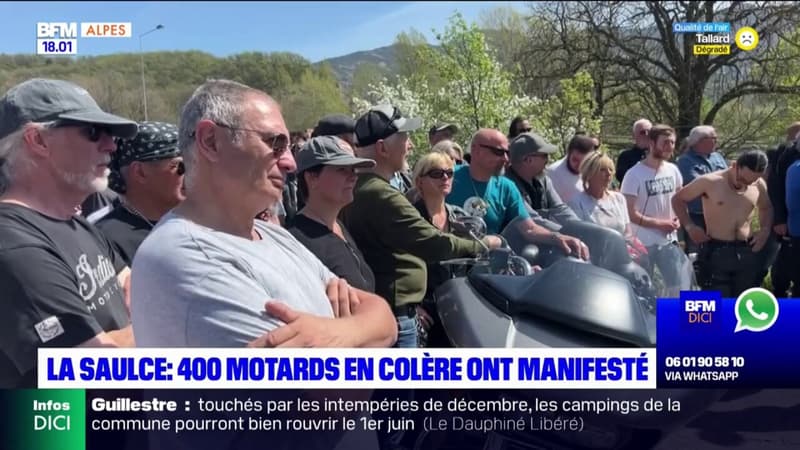 La Saulce: 400 motards en colère ont manifesté contre l'instauration du contrôle technique