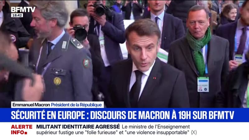 Conférence de Munich: "L'Europe est au milieu de beaucoup d'incertitudes", affirme Emmanuel Macron