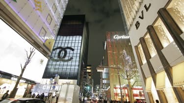 Le quartier des marques de luxe à Tokyo.