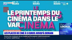 Var: les places de cinéma à 5 euros jusqu'à mardi