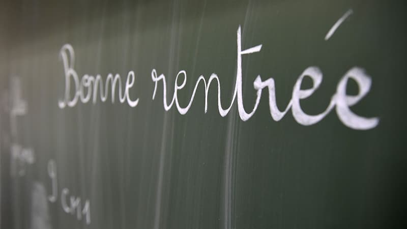 Un tableau noir dans une classe de Quimper.