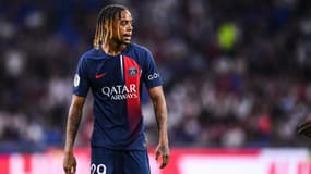 Bradley Barcola pour sa première avec le maillot du PSG, 3 septembre 2023