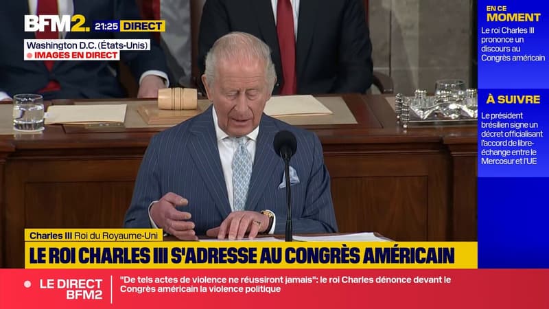"Notre partenariat est indispensable": Charles III évoque au Congrès américain l'alliance américano-britannique