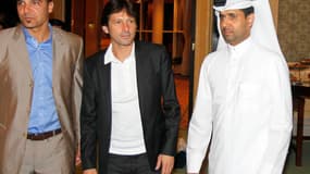 Leonardo en compagnie de Nasser Al-Khelaïfi