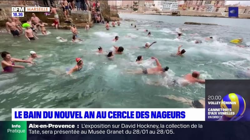 Marseille: bain du nouvel pour les membres du Cercle des nageurs