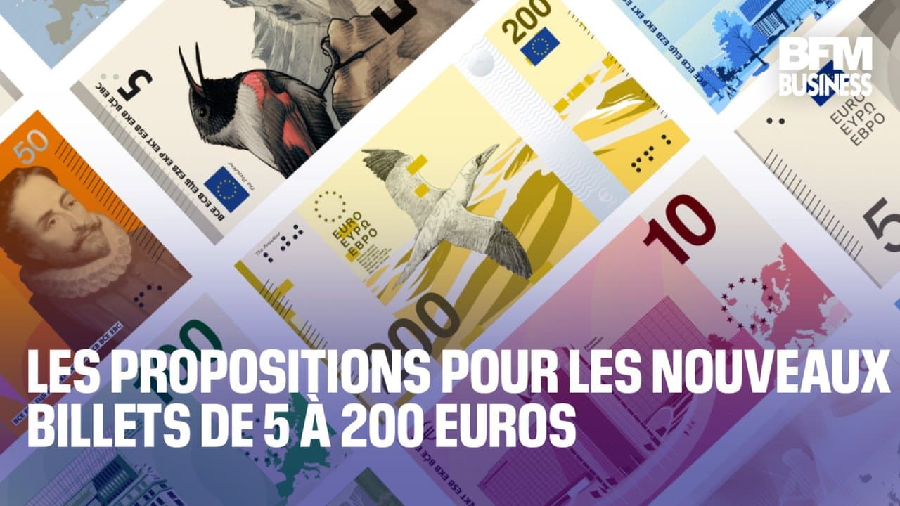 Les propositions pour les nouveaux billets de 5 à 200 euros
