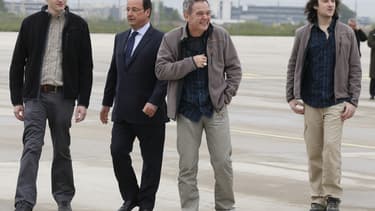 Pierre Torres, à gauche, lors de son arrivée à Paris en avril 2014 (photo d'illustration).