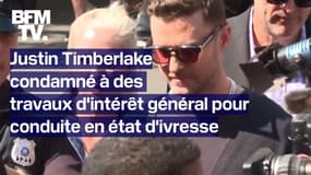 Justin Timberlake condamné à des travaux d'intérêt général après avoir plaidé coupable de conduite en état d'ivresse