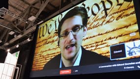 Edward Snowden, lundi, lors de son intervention en direct par vidéo interposée.