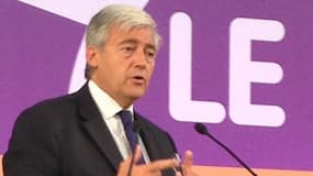 Le PDG de la RATP Pierre Mongin lors de l'inauguration du tramway T5 le 31 août 2013