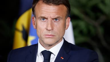 Emmanuel Macron à Nouméa, le jeudi 23 mai 2024