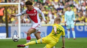Ben Seghir et Mollet lors de Nantes-Monaco, 9 avril 2023