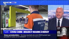 Covid/Chine : Braun et Beaune à Roissy - 01/01