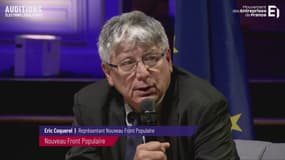 Eric Coquerel lors de l'audition des représentants de partis devant les patrons le 20 juin 2024, lors de la campagne pour les législatves.