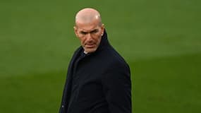 L'entraîneur du Real Madrid Zinédine Zidane lors d'un match contre Eibar, au stade Alfredo Di Stefano, le 3 avril 2021