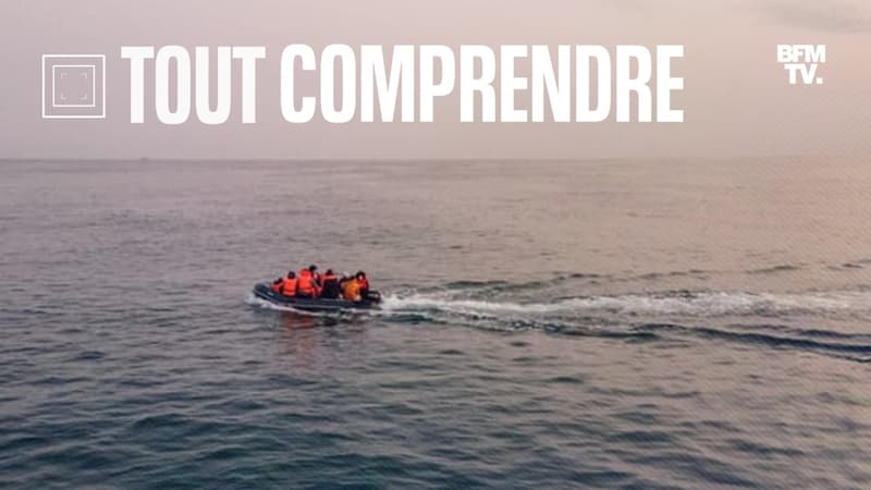 Des migrants traversant la Manche (illustration)