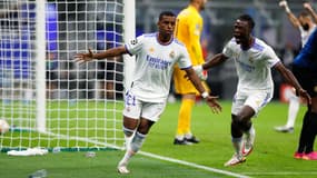 La joie d'Eduardo Camavinga (au second plan) après sa passe décisive pour Rodrygo (au premier plan) face à l'Inter Milan