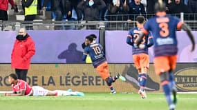 Stephy Mavididi lors de Montpellier-Monaco le 23 janvier 2022
