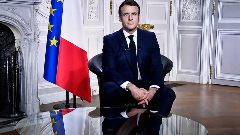 Emmanuel Macron lors de ses voeux pour l'année 2021, le 31 décembre 2020.