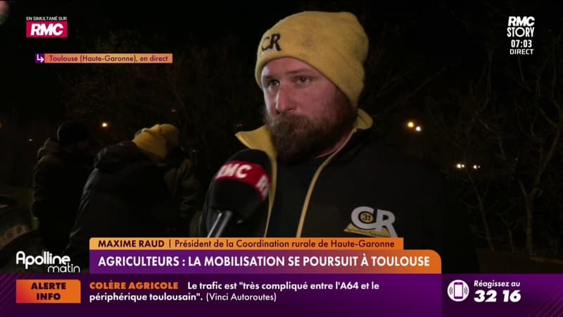 Agriculteurs : la mobilisations se poursuit à Toulouse